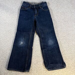 Gap Denim Youth Distressed Jeans Straight Leg Size 7 Slim Adjustable Waist